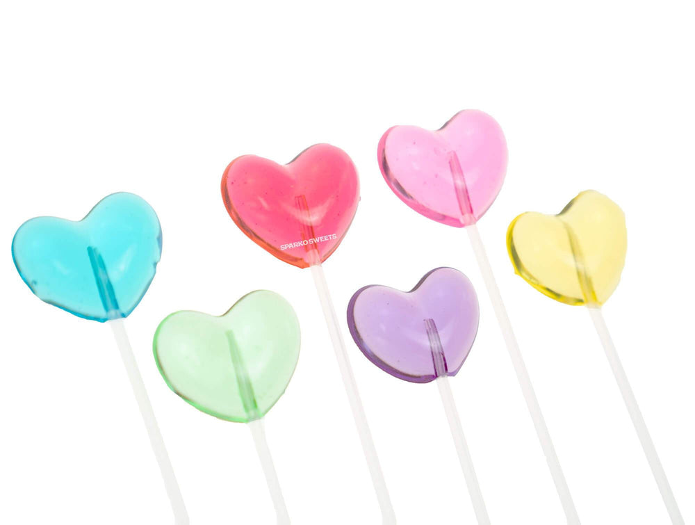 Sugar Free Heart Lollipops Long-Stem Twinkle Pops (120 Pieces) - Sparko Sweets