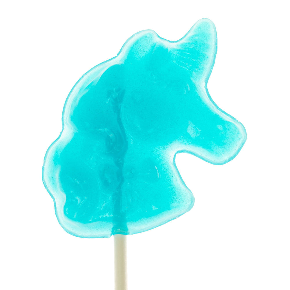 Baby Blue Unicorn Lollipops - Blue Raspberry (24 Pieces) - Sparko Sweets