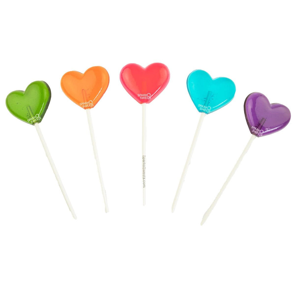 
            
                Load image into Gallery viewer, Rainbow Heart Lollipops (24 Pieces) - Mix Flavors - Sparko Sweets
            
        