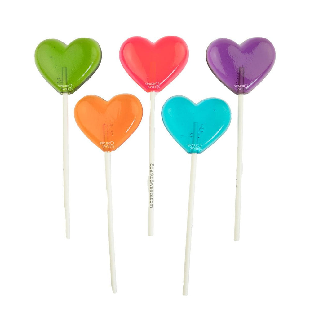 
            
                Load image into Gallery viewer, Rainbow Heart Lollipops (24 Pieces) - Mix Flavors - Sparko Sweets
            
        