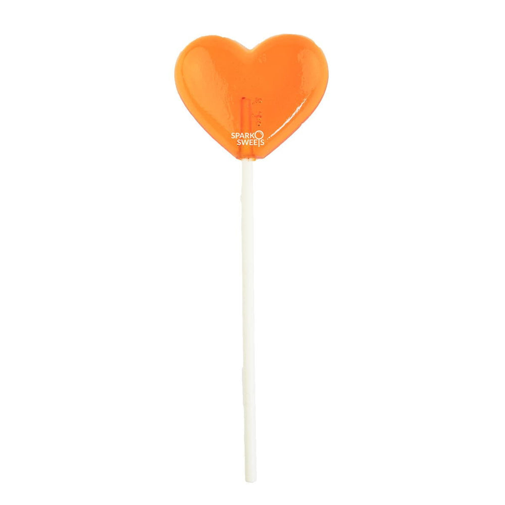 Orange Heart Lollipops (24 Pieces) - Peach - Sparko Sweets