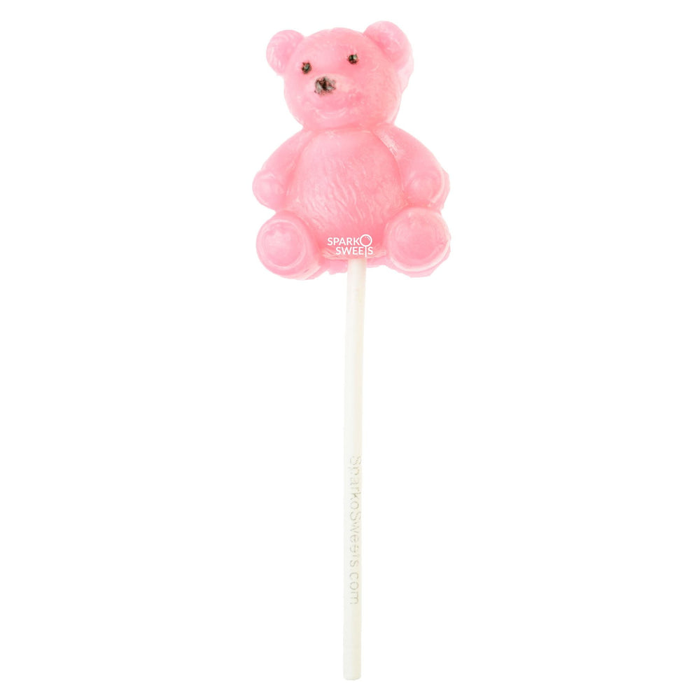 Pink Teddy Bear Airy Pops (2 Pieces) - Sparko Sweets