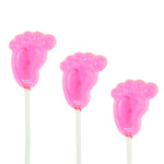 Pink Baby Feet Twinkle Pops Lollipops (120 Pieces) - Girl Baby Shower - Sparko Sweets