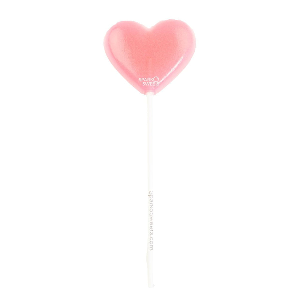 Pink Heart Lollipops (24 Pieces) - Watermelon Flavor - Sparko Sweets