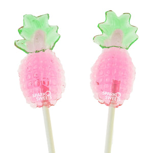 Pink and Yellow Pineapple Lollipops (24 Pieces) - Sparko Sweets
