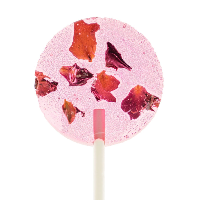 Pink Rose Petals Natural Lollipops (18 Pieces)