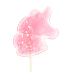 Sparkly Pink Unicorn Lollipops with Silver Stars - Watermelon (24 Pieces) - Sparko Sweets
