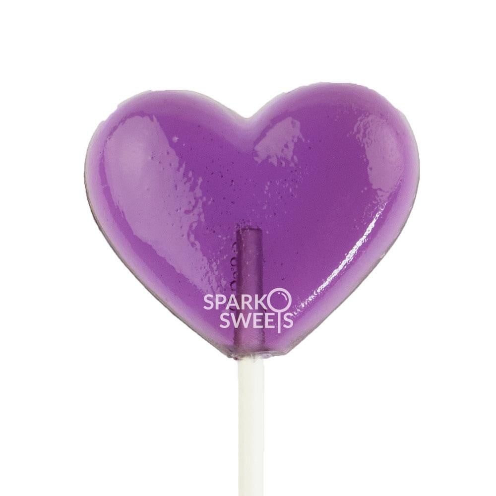
            
                Load image into Gallery viewer, Purple Heart Lollipops (24 Pieces) - Grape - Sparko Sweets
            
        