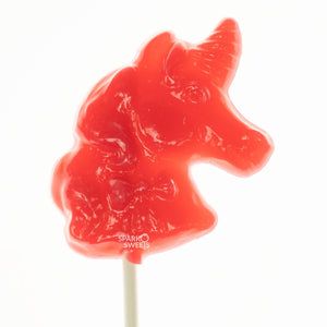 Juicy Red Unicorn Lollipops - Cherry (24 Pieces) - Sparko Sweets