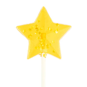 Starry Yellow Star Lollipops - Peach (24 Pieces) - Sparko Sweets