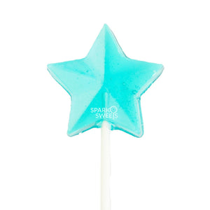 Sugar Free Baby Blue Star Lollipops (24 Pieces) - Sparko Sweets