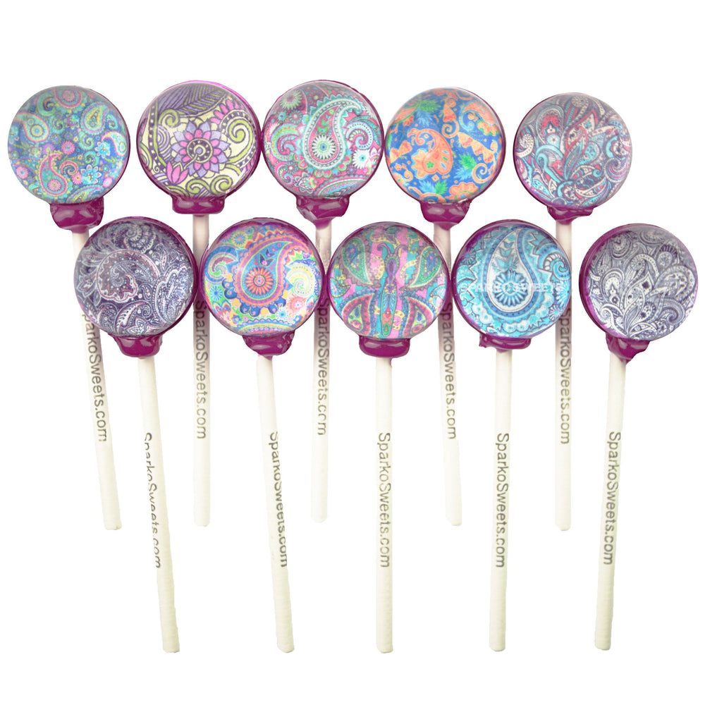 Paisley Picture Lollipops (10 Pieces) - Sparko Sweets